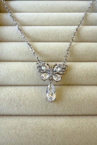 Jewelsofhope Zirkon Taşlı Kelebek Kolye 50 Kadın Kolye Xuping Gümüş
