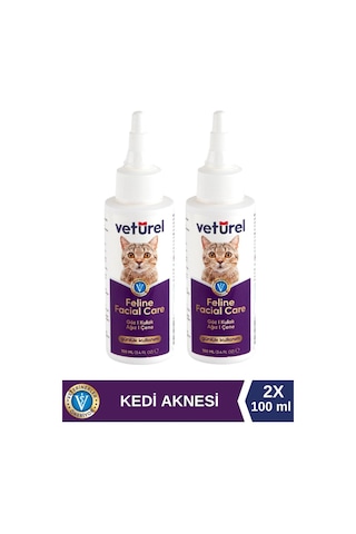 Veturel Kedi Yüz Temizleme Kulak Burun Ağız Çene Gözyaşı Lekesi Bakım Spreyi 2 x 100 ML