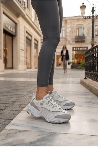 Fort 07387 Rahat Kalın Taban Sneaker Kadın Ayakkabı Beyaz