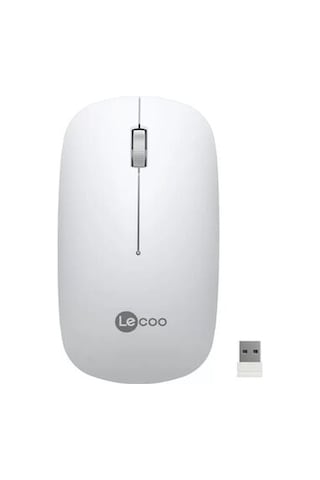 Lenovo Lecoo Ws214 Kablosuz 1200dpı 3 Tuşlu Beyaz Optik Sessiz Mouse