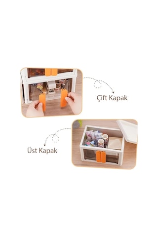 Sunup Sn-25881 72l Katlanabilir Plastik Saklama Kutusu Kahverengi Kapaklı Tekerlekli 40x64x37cm
