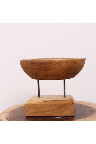 Carvıng - Teak Ağacından Oyma Masa Üstü Dekor 22x18 Cm