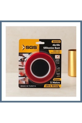 Buradabulabilirsin Akrilik Silikonize Çift Taraflı Bant Vhb 15mm X 5yd Bbz