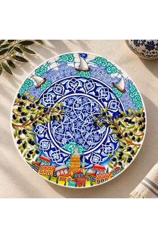 İstanbul Temalı Seramik Tabak 40cm