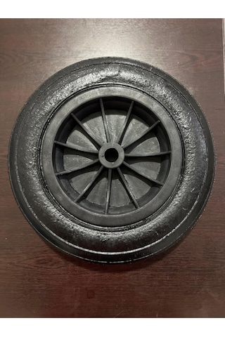 El Arabası Kauçuk Yük Taşıma Tekeri Burçlu Dubleks Dolgu Teker 335x70 Mm Plastik Gövdeli