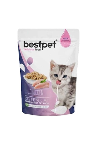 Bestpet Kitten Tavuk Etli Jelly Pouch Yavru Kedi Yaş Maması 85 G