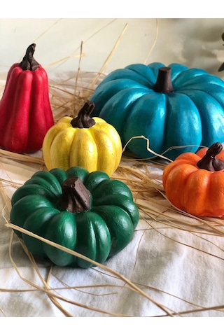 Thiramis Homeconcept Thiramis Dekoratif Renkli Balkabağı Seti 5'li