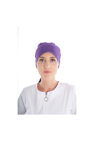 Düz Mor Tesettür Doktor Hemşire Hastane Aşçı Cerrahi Bone