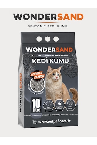 Wondersand Aktif Karbon Süper Premium Bentonit Kedi Kumu 10 L