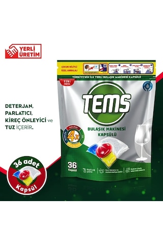 Tems Bulaşık Makinesi Deterjanı 36 Tablet
