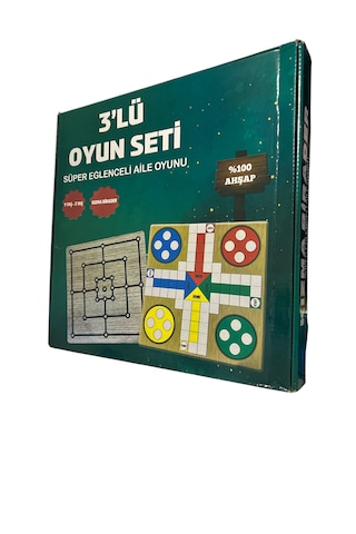 3'lü Oyun Seti - Kızma Birader, 9 Taş, 3 Taş