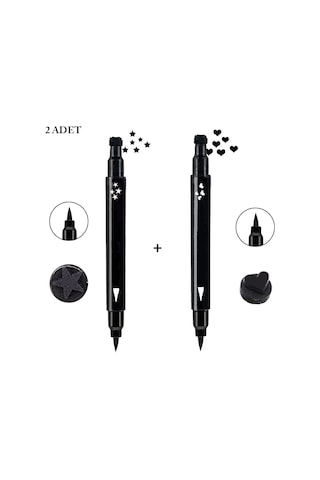 Çift Uçlu Yıldız + Kalp Desenli Eyeliner 2'li