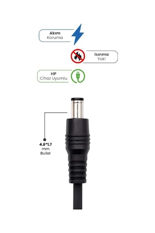 19v 4.74a 4.8 1.7mm Bullet 90w Hp İçin Laptop Adaptör