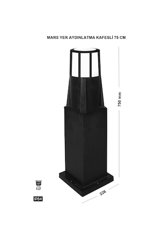 Mars Kafesli 75 Cm Bahçe Aydınlatma Lambası Zita Bahçe Lambası Set Üstü Yol Aydınlatma 220v Ip54 Çok Renkli