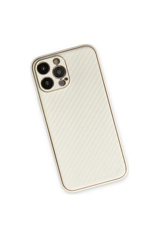 Apple iPhone Uyumlu Uyumlu 13 Pro Kılıf Coco Karbon Silikon - Beyaz