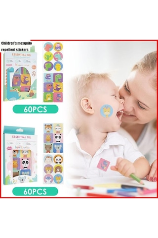 Padalink Çocuklar İçin Doğal Yağlı Kovucu Yama, 120 Adet Kartoon Dinozor Desenli, Uzun Süreli Koruma, Dinozor Paketiyle