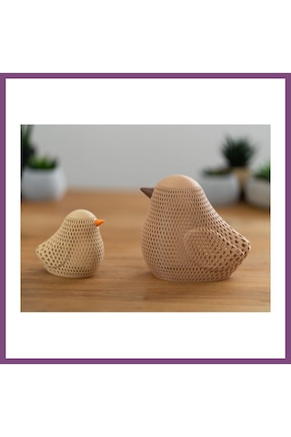 Twin Store 3d Baskı Örgü Desenli Serçe Figürlü Tealight Mumluk Bahar Dekoratif Mum Tutucu Bzstwın Çok Renkli