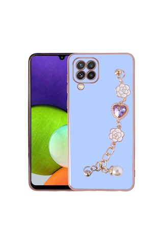 Zore Samsung Galaxy Uyumlu M32 Kılıf El Tutamaçlı Kamera Korumalı Omsy Taka Silikon Kapak - Pembe
