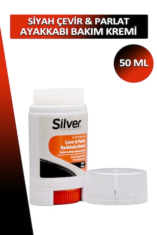 Silver Siyah Çevir Parlat Ayakkabı Bakım Kremi 50 Ml Siyah