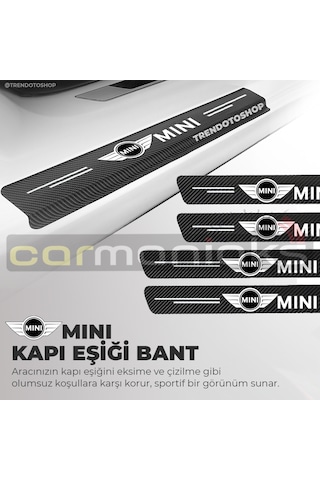 Mini Cooper Uyumlu Karbon Kapı Eşiği Folyo 4'Lü Set