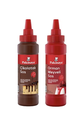 Pakmaya Sıvı Tatlı-pasta-dondurma Sosu 300 Ml Çikolata Ve Orman Meyveli 2 Li Set