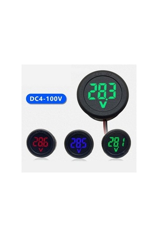 Sanec Yuvarlak Voltmetre Dc 4-100v Karavan Motosiklet Için Uygun