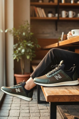 Enoch Erkek Haki Nakış Amblem Detaylı Esnek Tabanlı Günlük Spor Ayakkabı Sneaker Haki