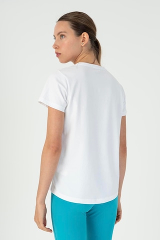 Maraton Regular Kadın V Yaka Beyaz- T-shirt Beyaz-
