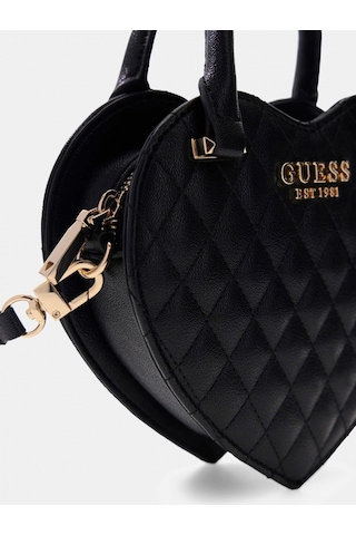 Guess Atabey Kalp Şekilli Kadın Siyah Çapraz Çanta Hwqg9894770-bla Siyah