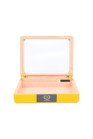 Myon Camlı Mini Humidor Puro Kutusu Sarı 20's