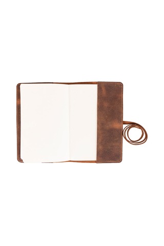 Bloom Scribe Wrap Saddle Brown A5 Hakiki Deri Defter Kılıfı