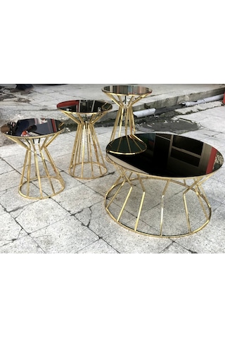 Brc Cadde Zigon-Orta Sehpa Model Metal Transmisyon Çelik Gold Ren