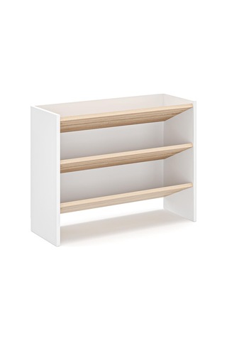 Werna 3 Raflı Ayakkabılık Beyaz - Meşe