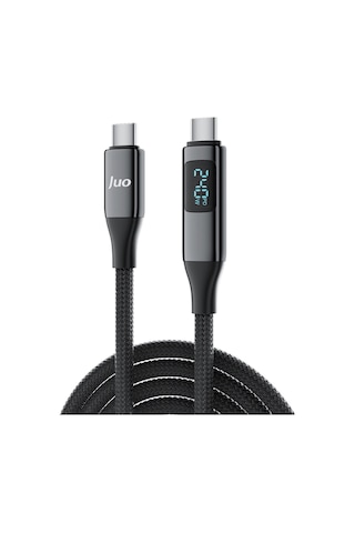 Juo 240W Usb 3.1 Gen2 10Gbps E-mark Çipli Led Display 4K 60Hz Görüntü ve Type-c Hızlı Şarj Kablosu 1.25 M