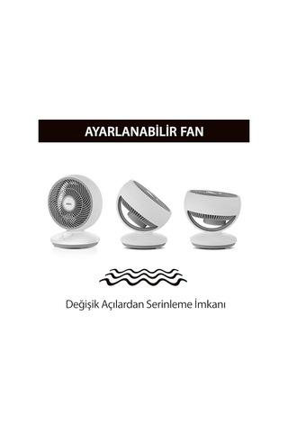 Sf-7701 Masaüstü Fan 3 Kademeli Hız, Kompakt Tasarım, 25w Enerji Tasarruflu Motor, 90 Ayarlanabilir Başlık