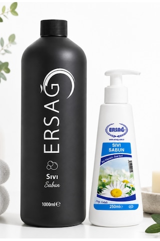 Ersağ Aparatlı Sıvı El Sabunu Seti 1 L + 250 ML