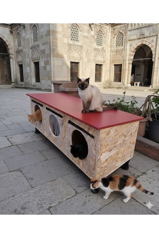 Dabanlıoğlu Mobilya Dış Mekan Kedi Evi Kurulu Gönderim 35 35 90 Jumbo Su Ve Rüzgar Gecirmez Yalıtım Kaplı Catı