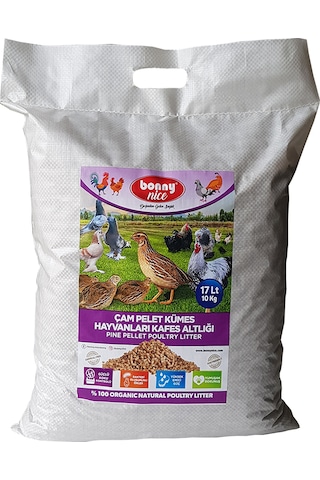 Bonny Nice Organik Kümes Hayvanları Kafes Altlığı 10KG 17 L x 3