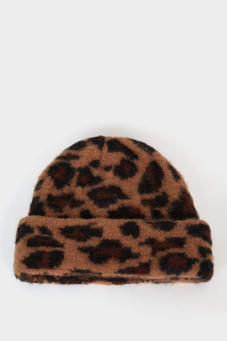 Defacto Kadın Leopar Desenli Bere F3161ax25wnbn303 Kahve-bn303