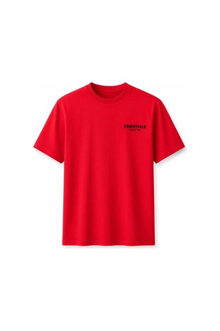 Hzr Wear Erkek Enjeksiyon Baskılı Basic Tişört Bisiklet Yaka Regular Fit %100 Pamuk Kırmızı