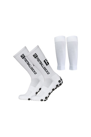 Folinda Beyaz Futbol Çorapları İle Bileklik Kollukları Seti - Poliester Malzeme, 39-46 Numara, Esnek Ve Dayanıklı Beyaz