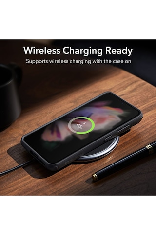 Esr Samsung Uyumlu S23 Kılıf Standlı Kickstand Silikon - Şeffaf Siyah Şeffaf Siyah