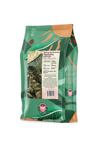 Indonesia Sumatra Mandheling Gdp Gr1 Yöresel Filtre Kahve 250 Gr. Çekirdek Kahve