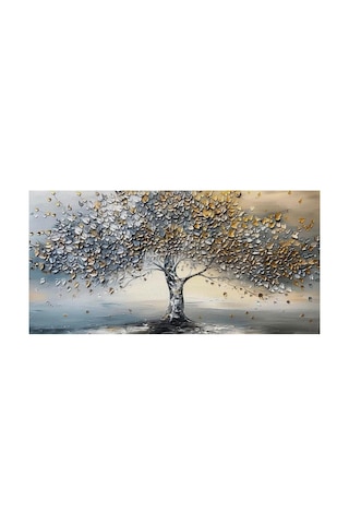 Lona Sanat Hayat Ağacı Kanvas Tablo Renkli 70 X 100 Çok Renkli