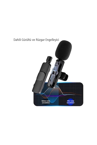 Magicvoice K8 Kablosuz Type-c Vlogger Yaka Mikrofonu