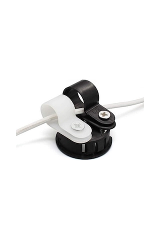 Koodmax 100 Adet 10.4mm R Tipi Plastik Kelepçe Klips, Kablo Toplayıcı, Vida Çivi Tipi - Beyaz