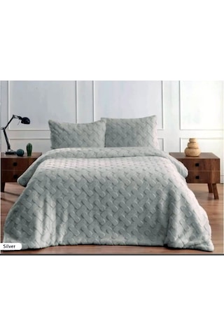 Merinos Diamond Kürk Comforter Set Çiftkiş Yorganseti-pietra Gri Gri