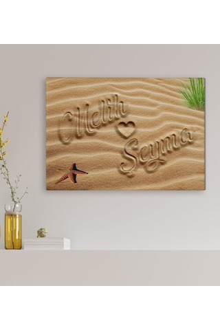 Bk Gift Kişiye Özel Aşkını Kumsala Yazdım Kanvas Tablo-1 50x70 , Sevgiliye Hediye, Doğum Günü Hediyesi Kobitmeyencom32708 Bk Gift