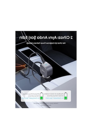 Anker Nano Usb-c Araç Şarj Cihazı, 75w, Ultra Kompakt Type-c Hızlı Şarj Cihazı, Entegre Geri Çekilebilir Kablo, Gri - A2738