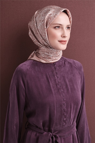 Armine İpek Eşarp 2027 Kış - 9631-02 Ekru Kırmızı Sura